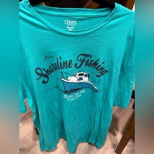 Chaps Aqua Cotton T-Shirt